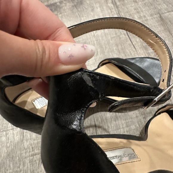 INC International Concepts Kivah Block Heels Open Toe Black Womens‎ Sz 9M - Picture 4 of 11